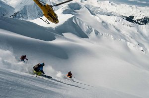 Skier in deep Candian powder
