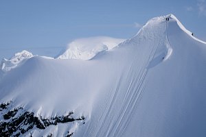 skier on steep Alaskan face